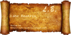 Lehr Beatrix névjegykártya